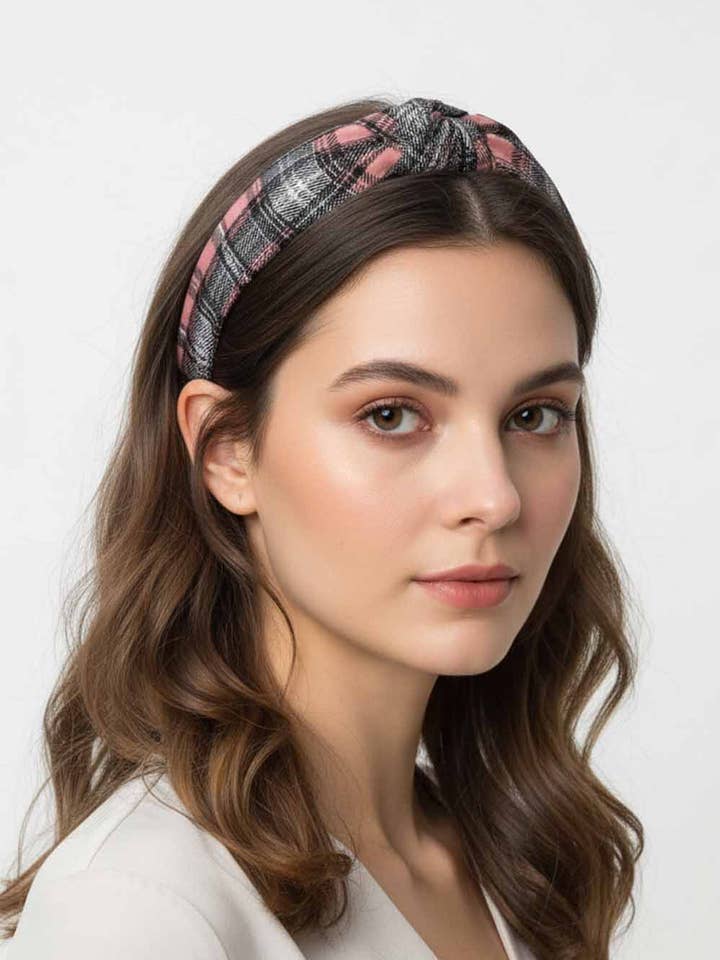 Plaid Western Women Headband  for wholesale by Amerikan Basics