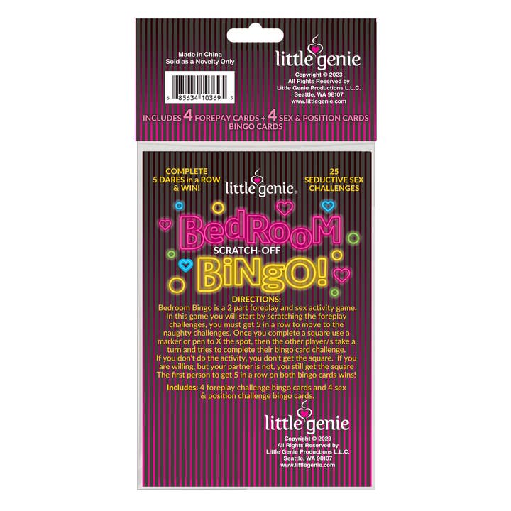 Little Genie Productions - Wholesale Sex Toy - Bedroom Bingo Scratch off Romance Game