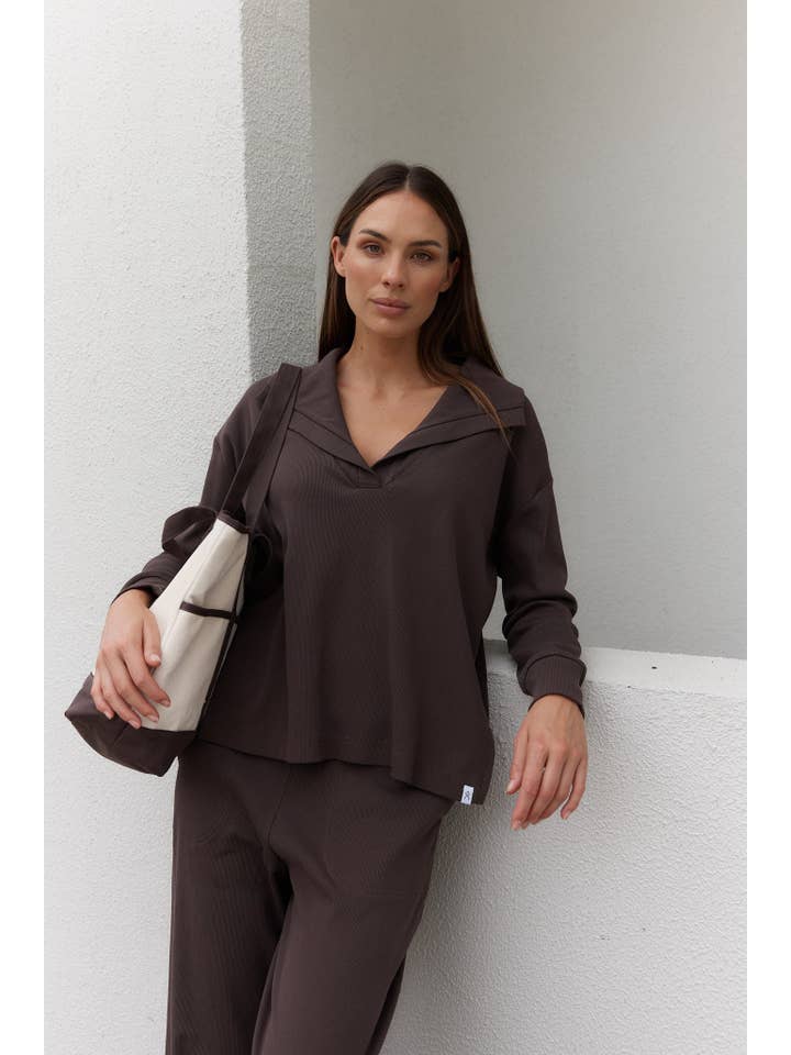 Mocha Time Out Top for wholesale on Faire7