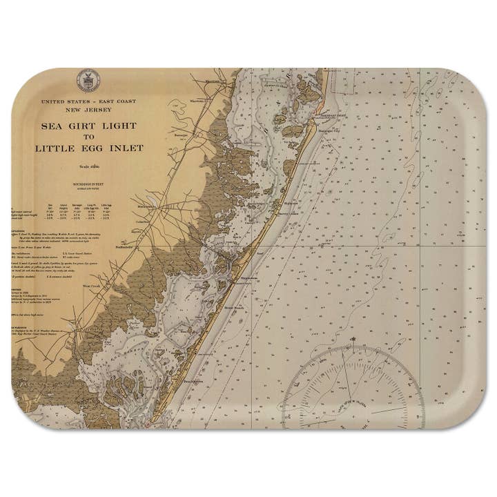 Trays4Us - Wholesale Serving Tray - Custom Vintage Nautical Map Decorative Tray- Any US Location6