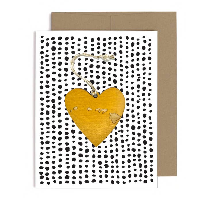 Hawaii Heart Ornament w/Card for wholesale by SnowMade