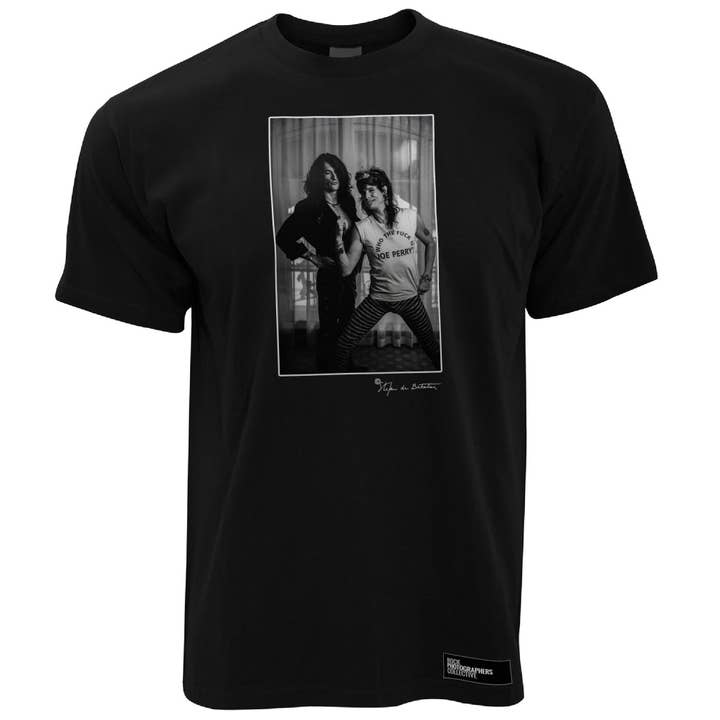 T-shirt Aerosmith de Steve Tyler et Joe Perry pour homme pour la vente par Rock Photographers Collective
