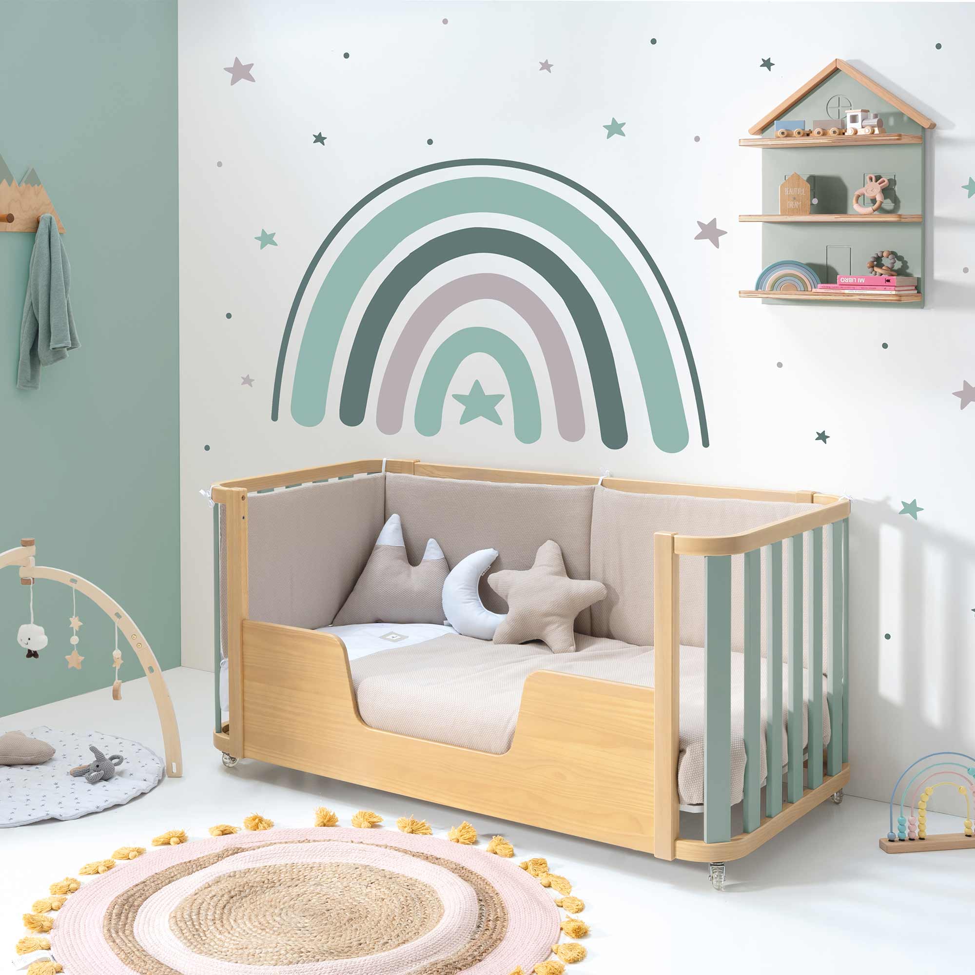 REMOVED BRAND - Wholesale Bed - Kids & Baby - Mini crib-bed-desk (4in1) wood/green · Crea Plus Tre C351-M50573