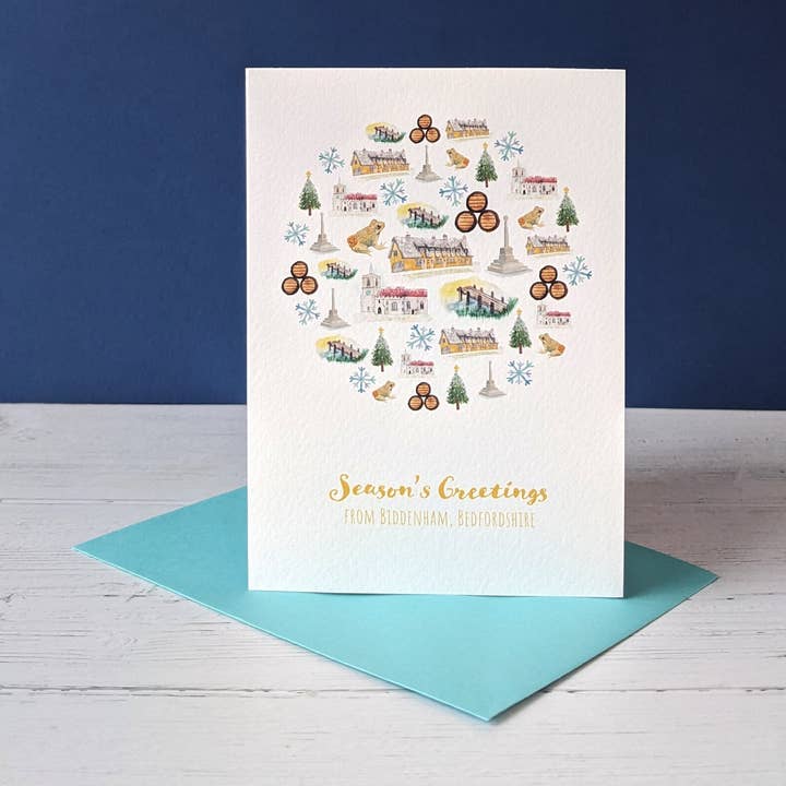 Christmas card - A Local Collection - Biddenham for wholesale by Sarah Patel Design
