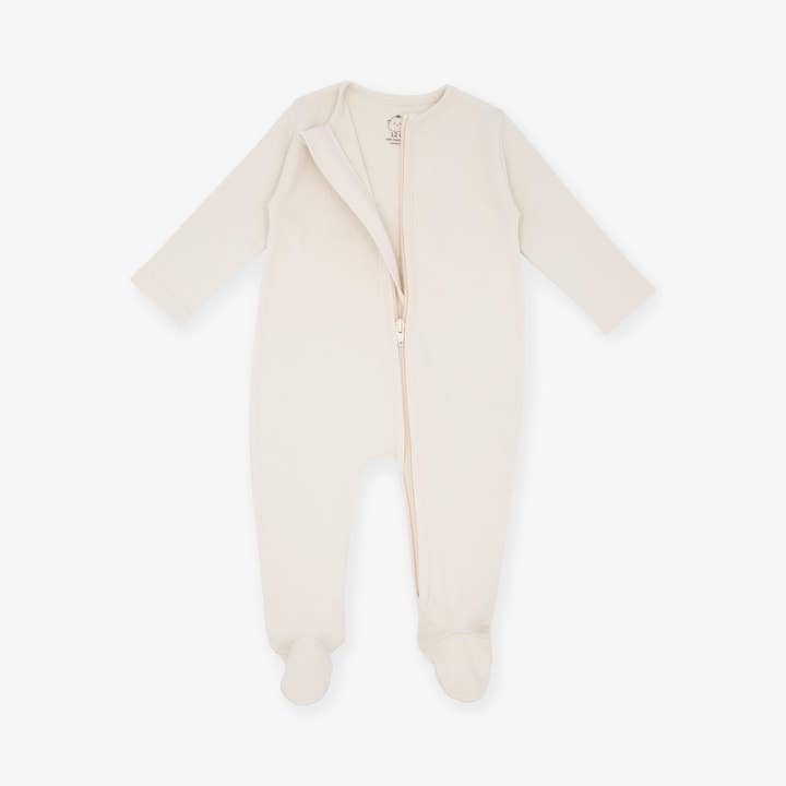 Noah pyjamas - Zip Front fotade pyjamas - grädde för wholesale av Beebody