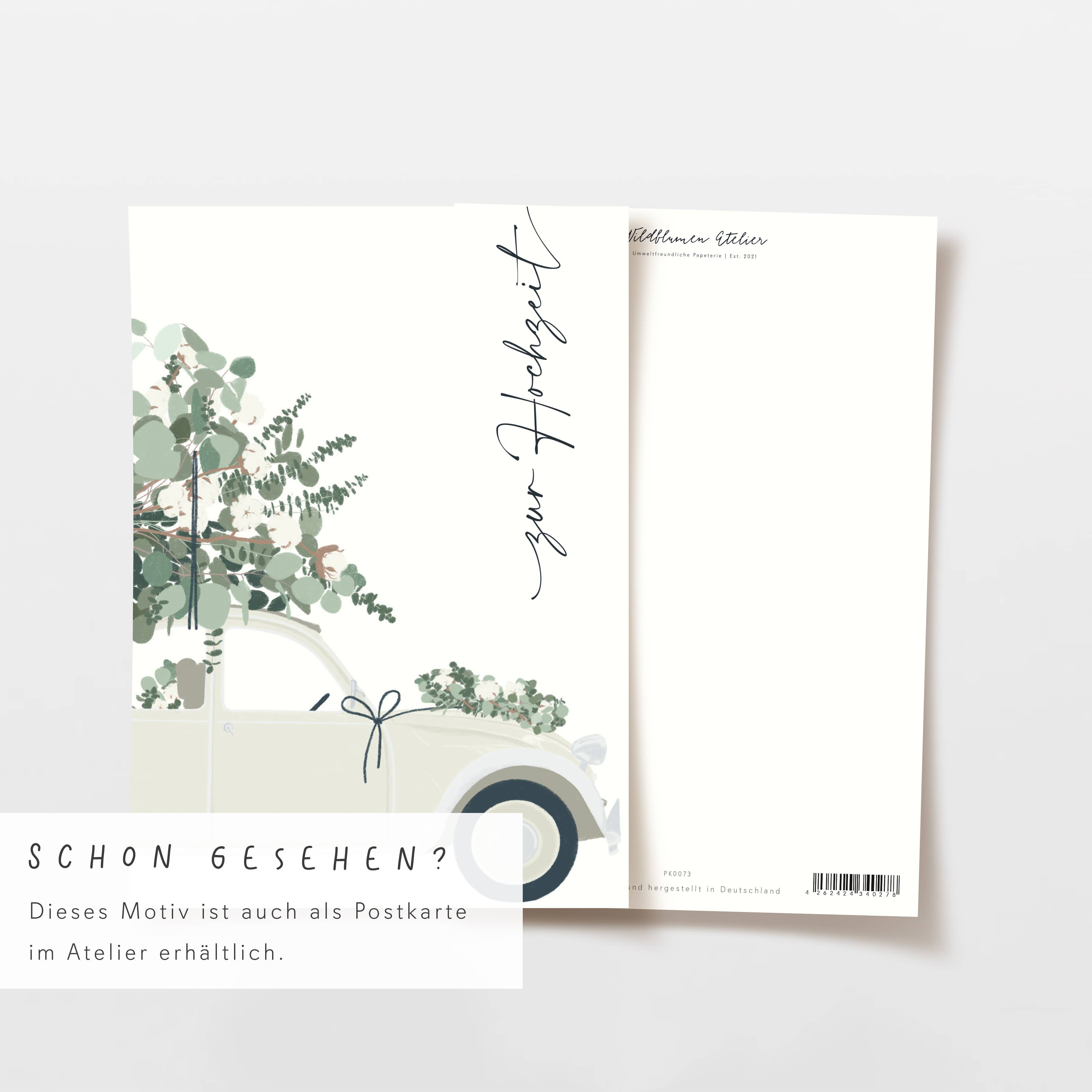 Wildblumen Atelier - Wholesale Wedding Card - Folding card for wedding car cream eucalyptus, FSC paper6