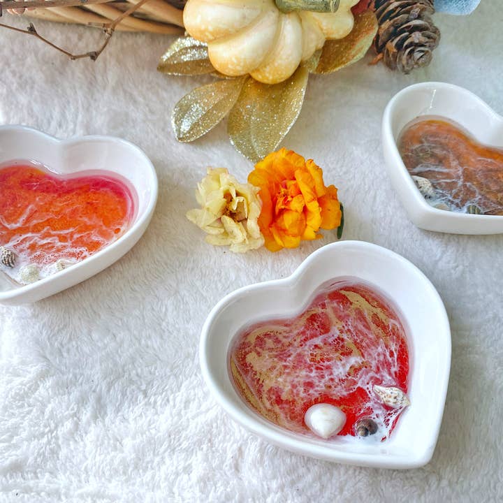 TBM Creations LLC - Wholesale Jewellery dish - Made in Hawaii Ocean trinket dish made on Maui | Resin Heart2