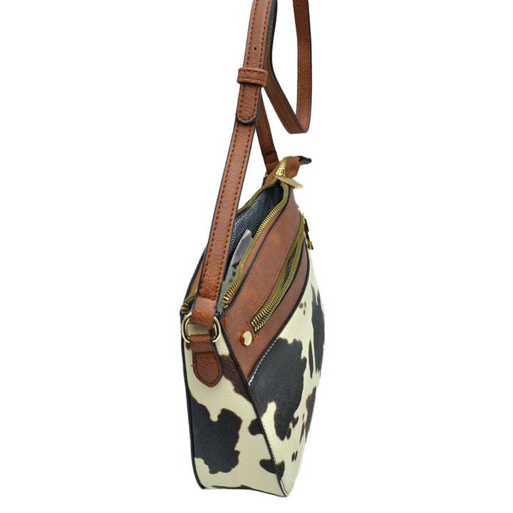 Stijlvolle crossbody-handtas met koeienprint voor wholesale door Shopping2help