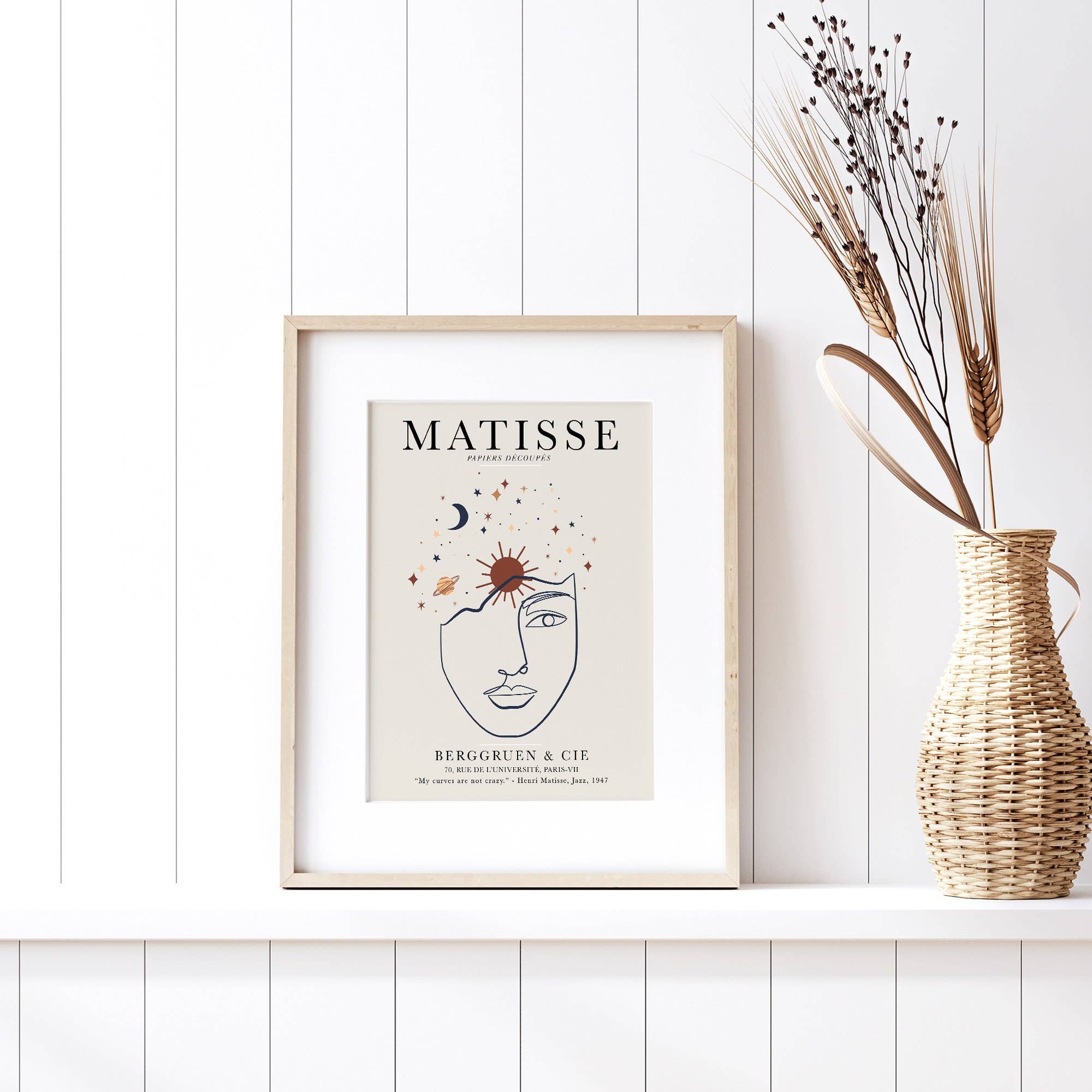 Sugar & Canvas – Engroshandel Kunsttryk – Henri Matisse Single Line Kvinde Face Vintage Plakat Linje Art Print | Matisse Print, Matisse Plakat, Berggruen og Cie, Papiers Decoupes #M733