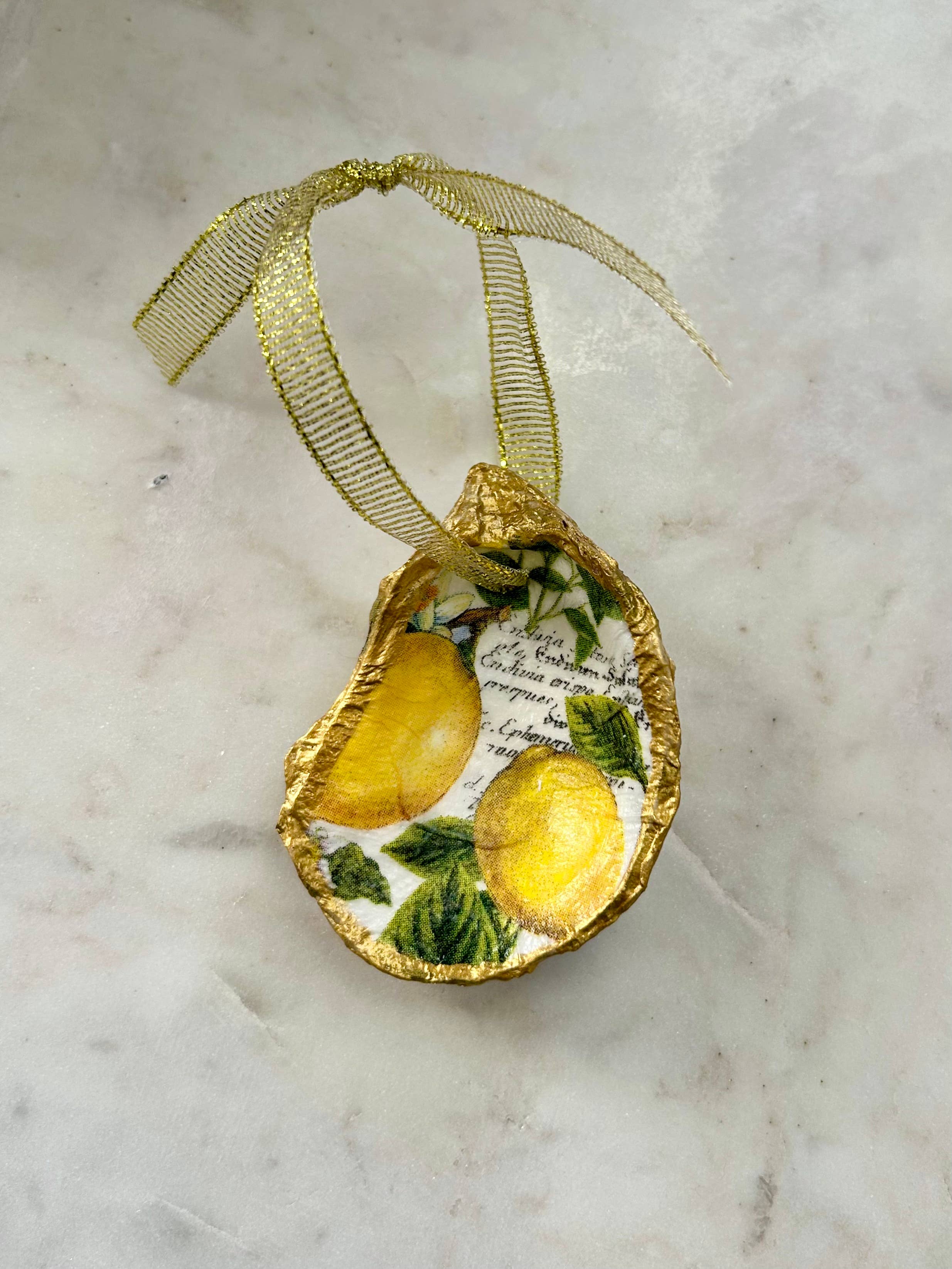 Del Mar Designs DC - Wholesale Ornament - HOLIDAY Oyster Shell Ornament-Lemon0