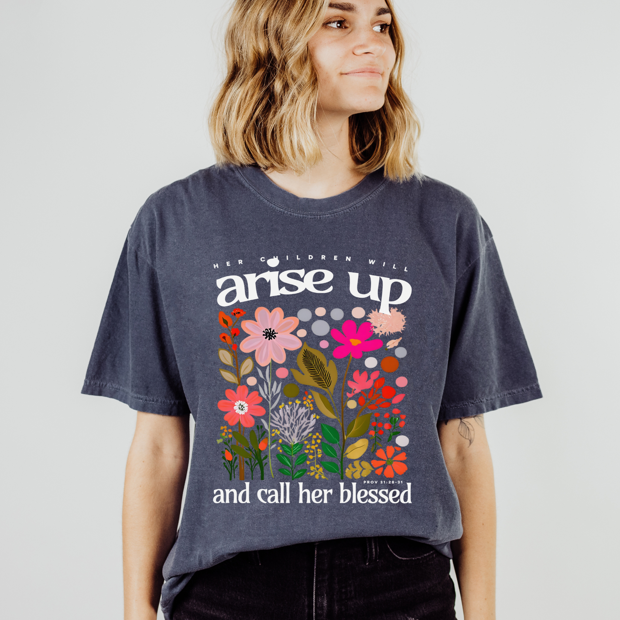 Scripted Pearl - Wholesale Screen Printed T-Shirt - Women's - Mom Bible Verse Comfort Colors Christian Mother's Day Tshirt14