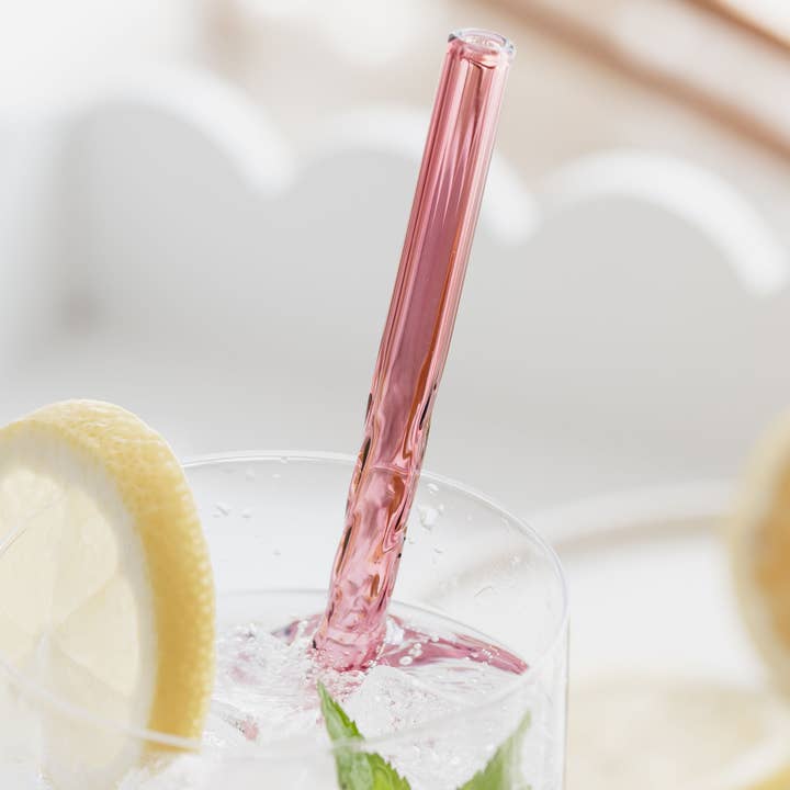 UBERSTAR – wholesale Drinking straw – Twist Glass Coloured Straws - Set of 45