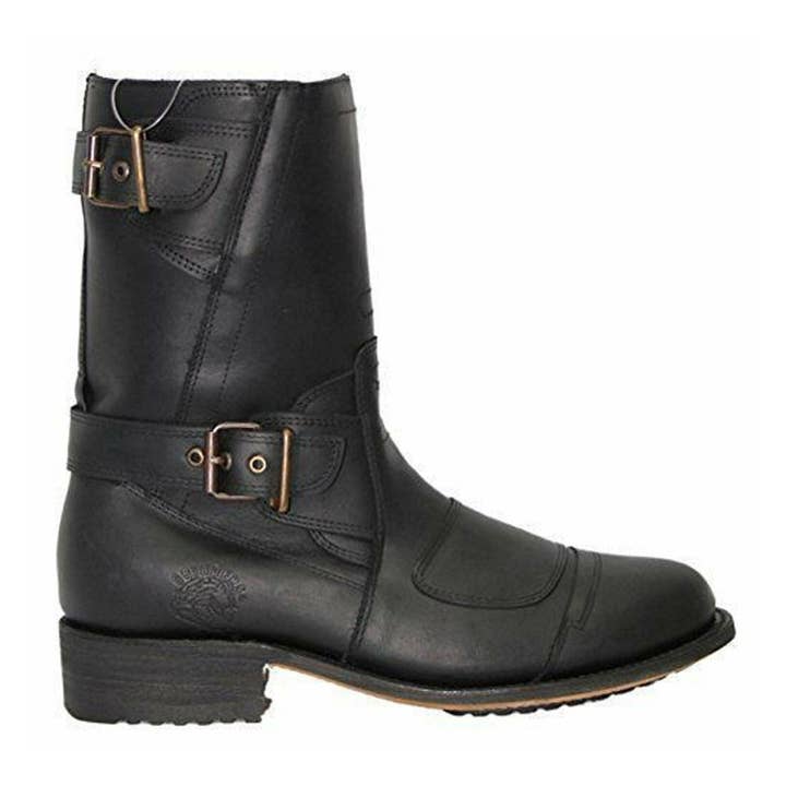 Grinders Mens Black Leather Cowboy Boots-Route 66 for wholesale on Faire