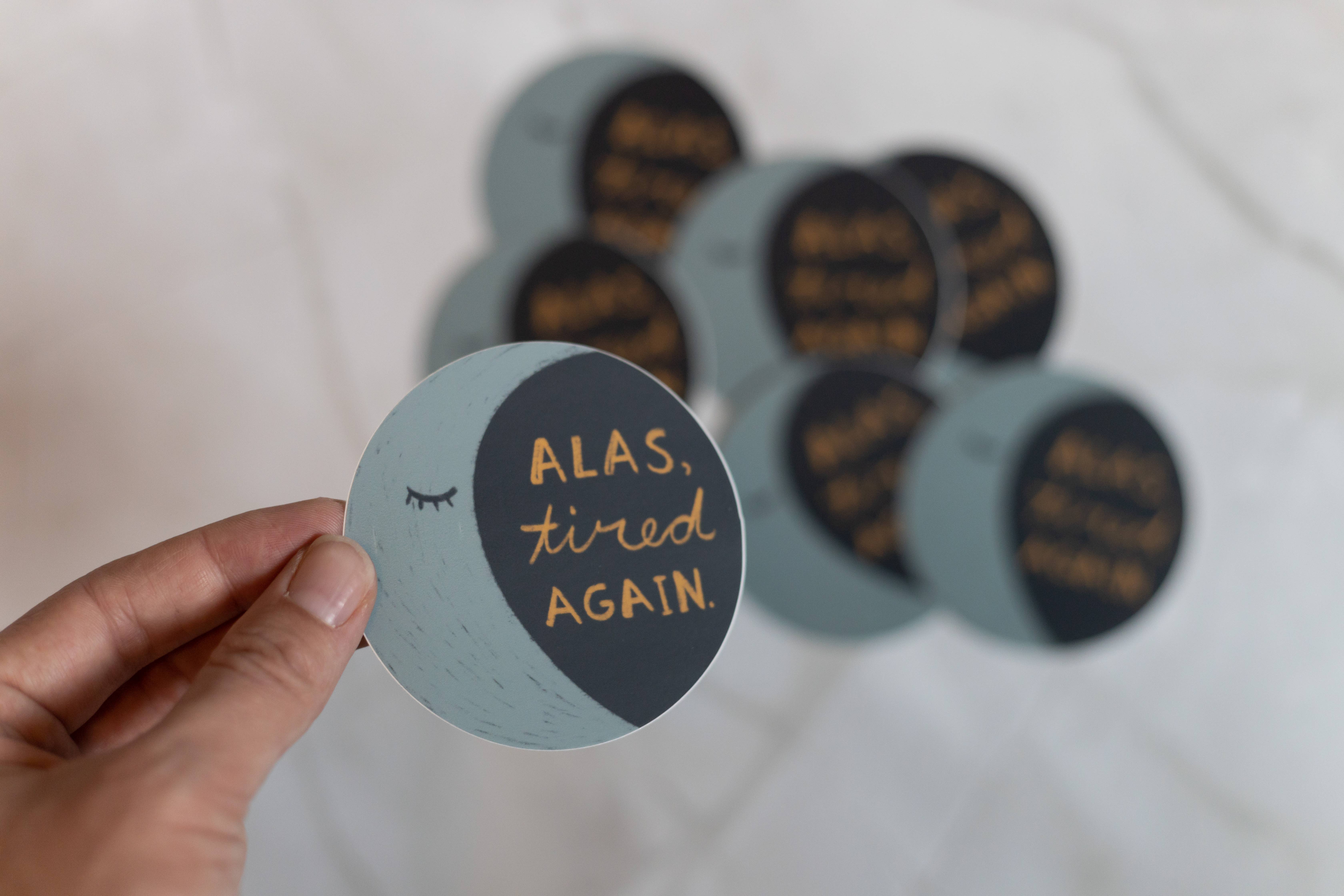 Omie Oh My! - Wholesale Sticker - Alas, Tired Again Moon Vinyl Sticker3