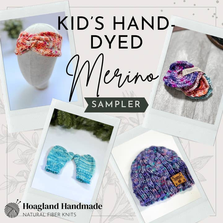 Hoagland Handmade - Wholesale Beanie - Kids - Kid's Hand-Dyed Merino Accessory Sampler Pack (Best Sellers)