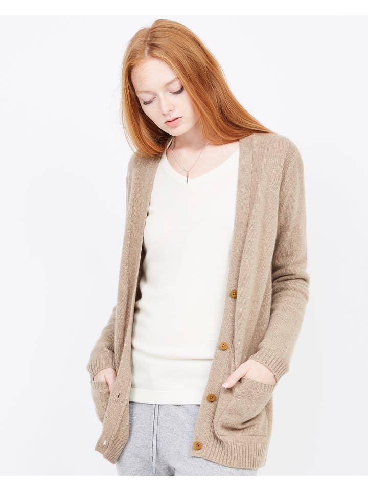 QUINN - Wholesale Cardigan - Women's - Yuna Cashmere Boyfriend Cardigan