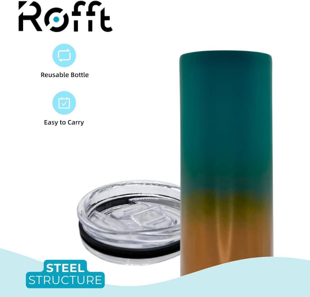 ROFFT USA LLC - Wholesale Insulated Mug/Tumbler - Insulated Stainless Steel Tumbler with Lid and Straw, 22oz, Double Wall, Gradient Colors7