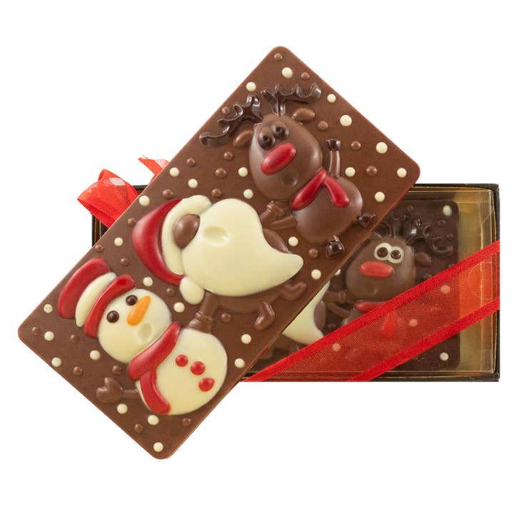 Mælkechokolade julevenner bar 100g for engroshandel hos The Belgian Chocolate Makers