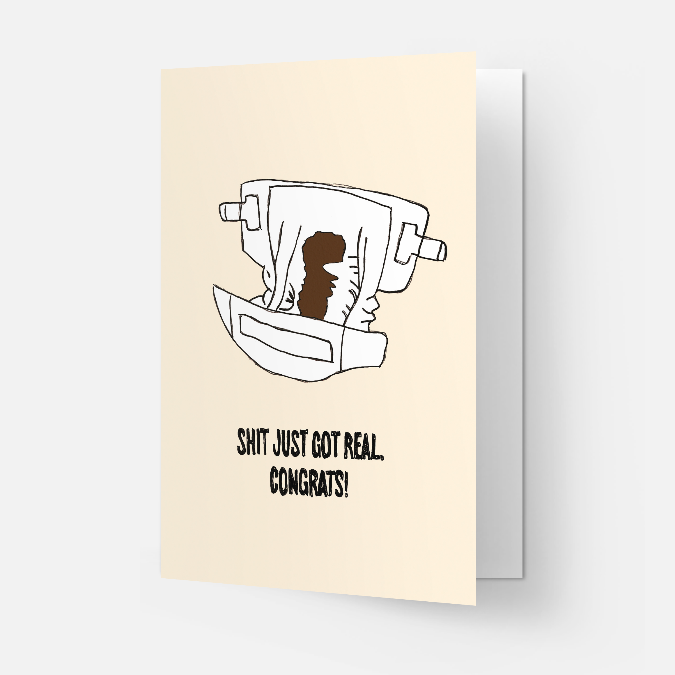 Kaart Blanche - Wholesale Congratulations Card - Shit just got real - greeting card1