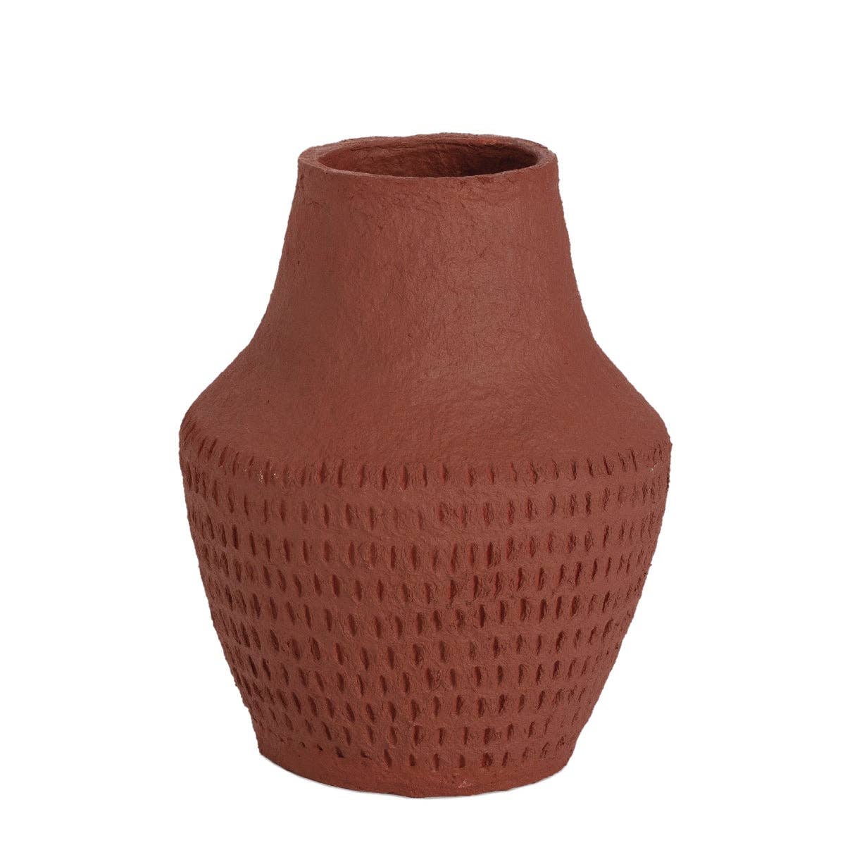 Andrea House - Vendita all'ingrosso Vasi - Vaso in cartapesta di cotone rosso terracotta1