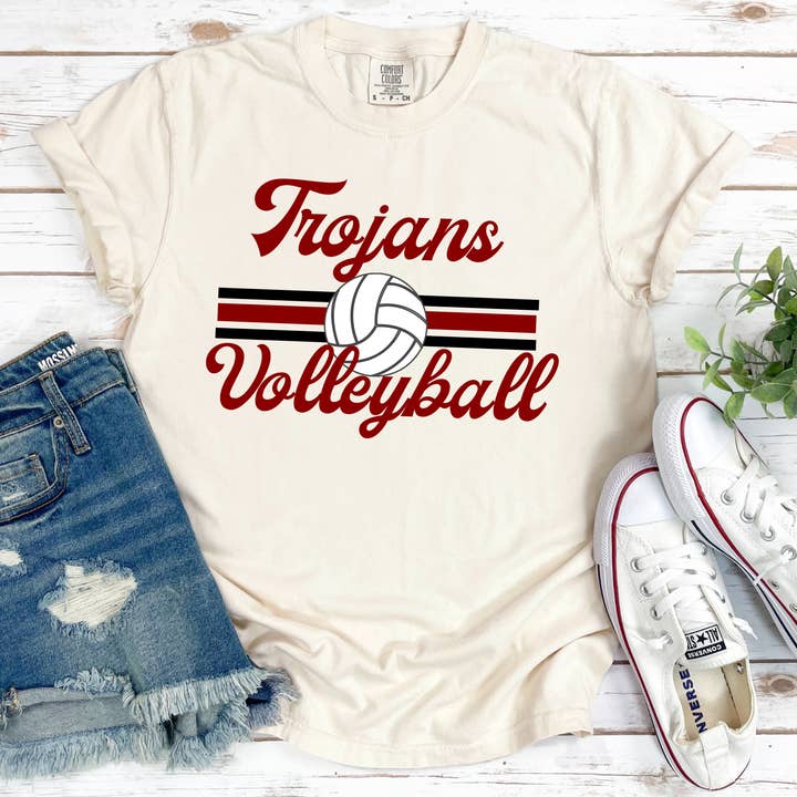 Personalized Retro Volleyball Comfort Color Tee Team Spirit for wholesale by La Bella Rose Boutique