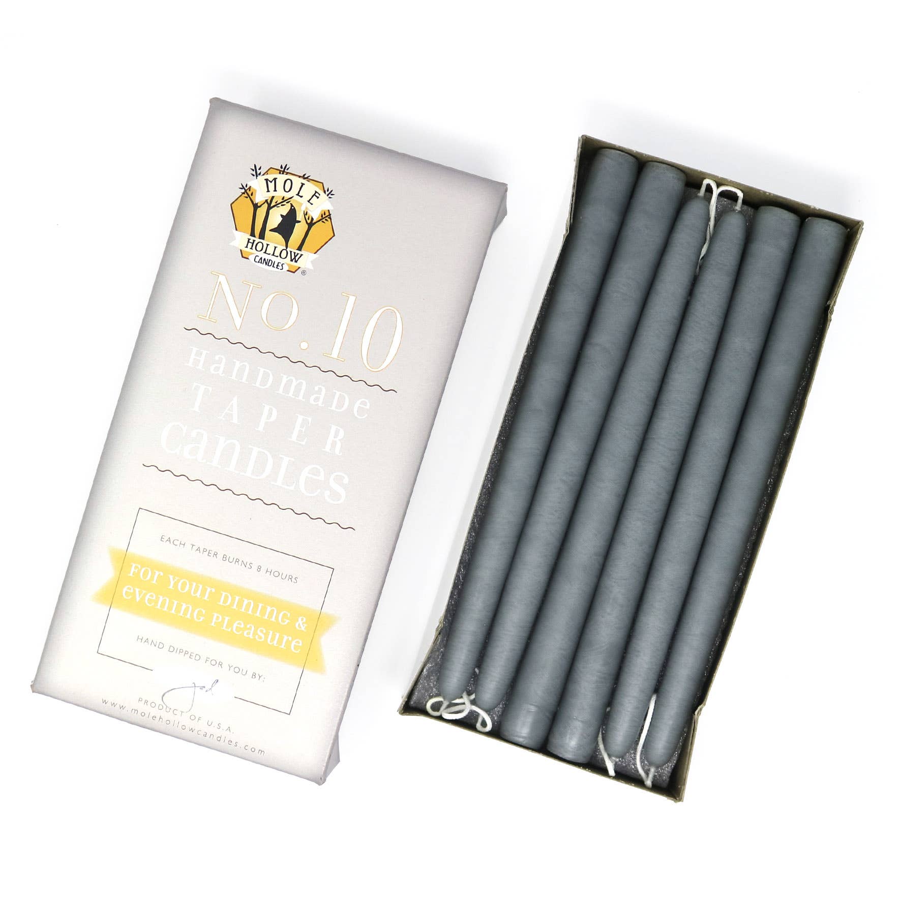 Mole Hollow Candles - Vente Bougies/bougeoirs coniques - Bougies effilées non parfumées trempées à la main de 10" - 39 couleurs fabriquées aux États-Unis40