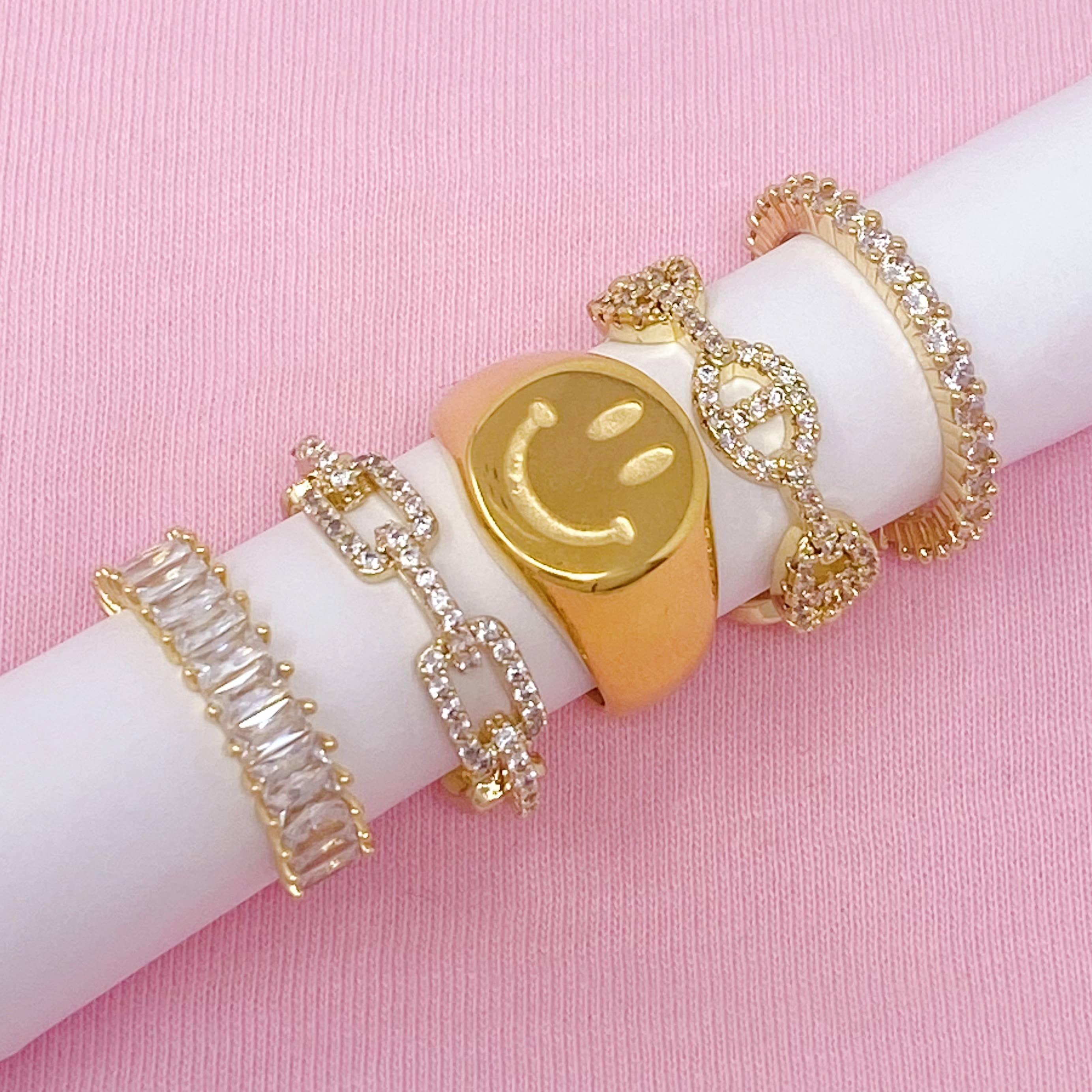 Ellison+Young - Wholesale Signet Ring - Stamped Smile Ring4