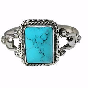 Amberman - Wholesale Cocktail/Statement Ring - Howlite Sterling Silver Ring1