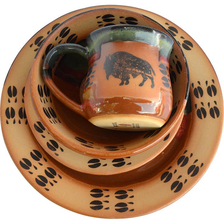 Southwest Buffalo Place Setting for wholesale by Always Azul Pottery