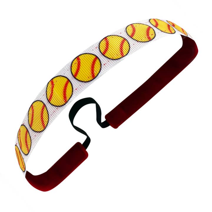 Softball Throwing Strikes | Yellow, Red | 3/4 Inch for wholesale by Sweaty Bands