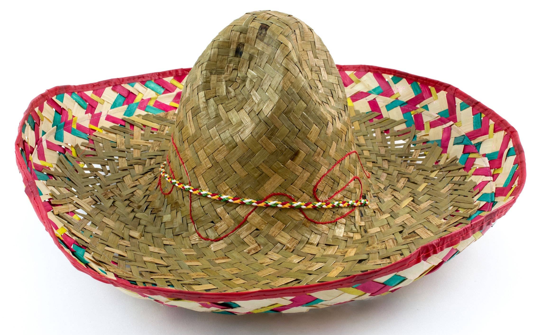 Amols' Party & Fiesta Favors - Wholesale Straw Hat - Unisex - Mexican Colored Edge Sombrero1