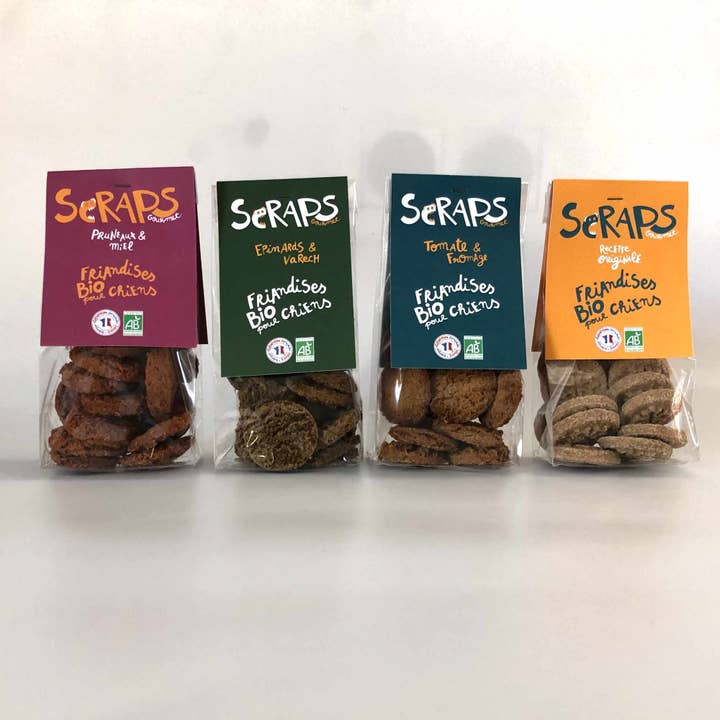 Scraps Gourmet - Wholesale Pet Treats - Dog - SCRAPS ORGANIC CANDIES IN SMALL BAGS of 40g or 60g