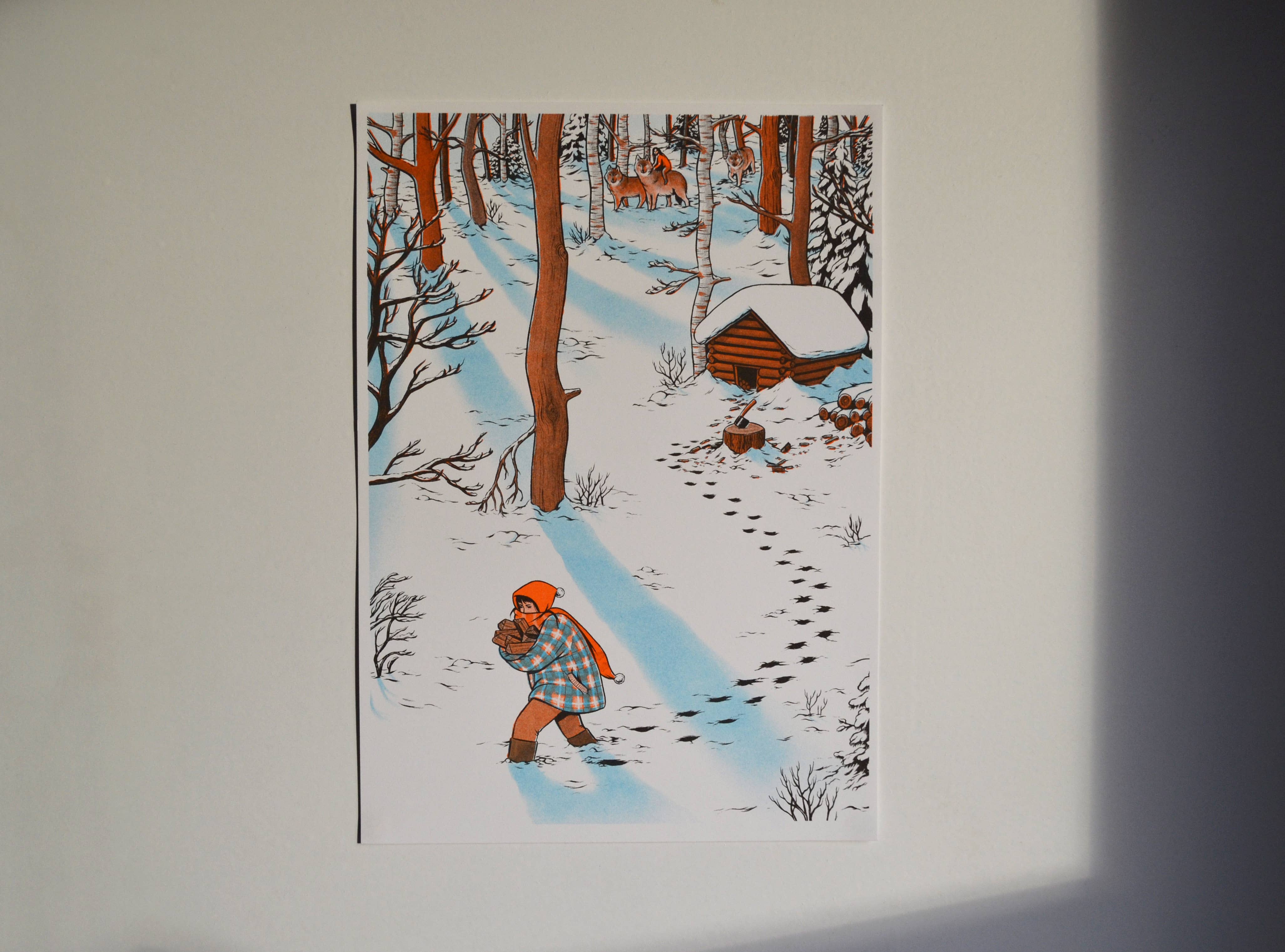 Lily Blakely - Wholesale Art Print - "Snow" Risograph print A43