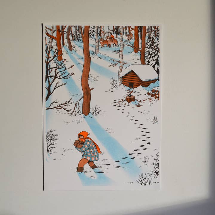 Lily Blakely - Wholesale Art Print - "Snow" Risograph print A43