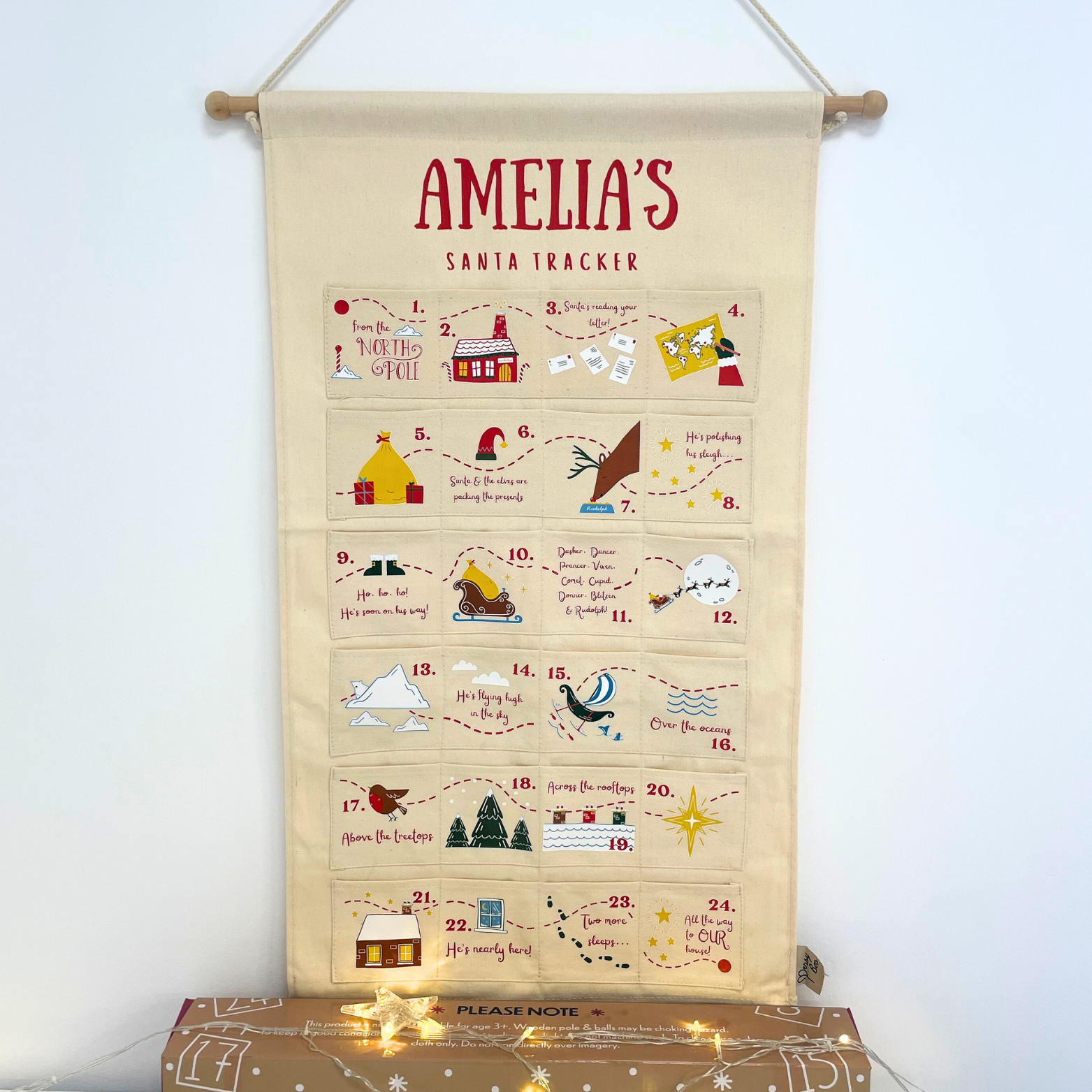 PersyBoo - Wholesale Advent Calendar - Personalised Fabric Christmas Advent Calendar - Santa Tracker0