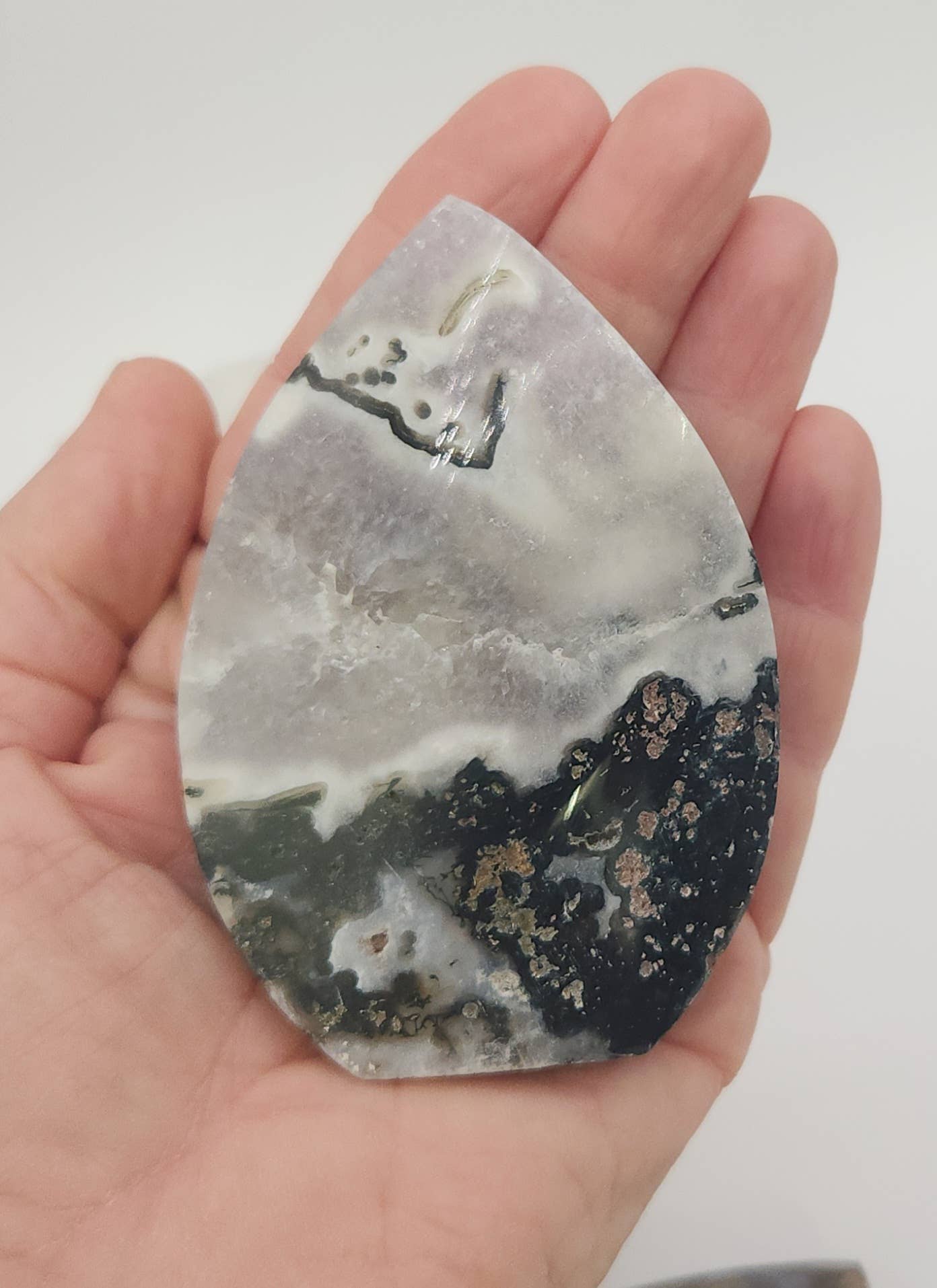 Meraki Gemstones – wholesale Andlig sten/kristall – Mossagat ädelsten flamma/friform (0,5 kg/1,1 lb)6