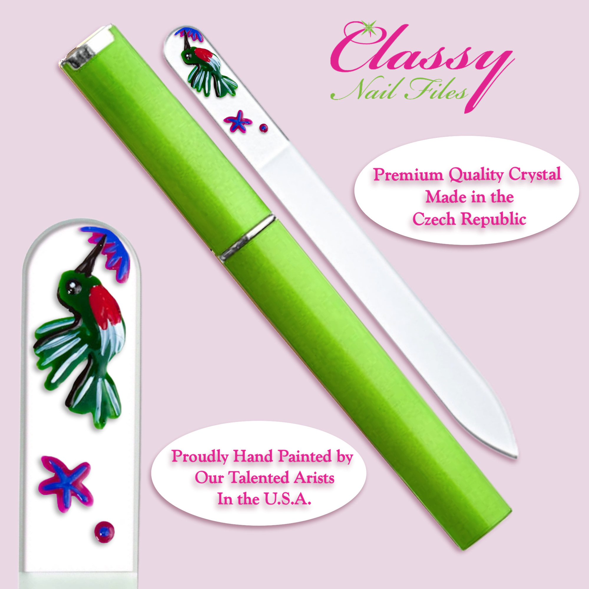 Classy Nail Files - Wholesale Nail File - Nail File Acrylic Protective Color Case Small & Medium Sizes15