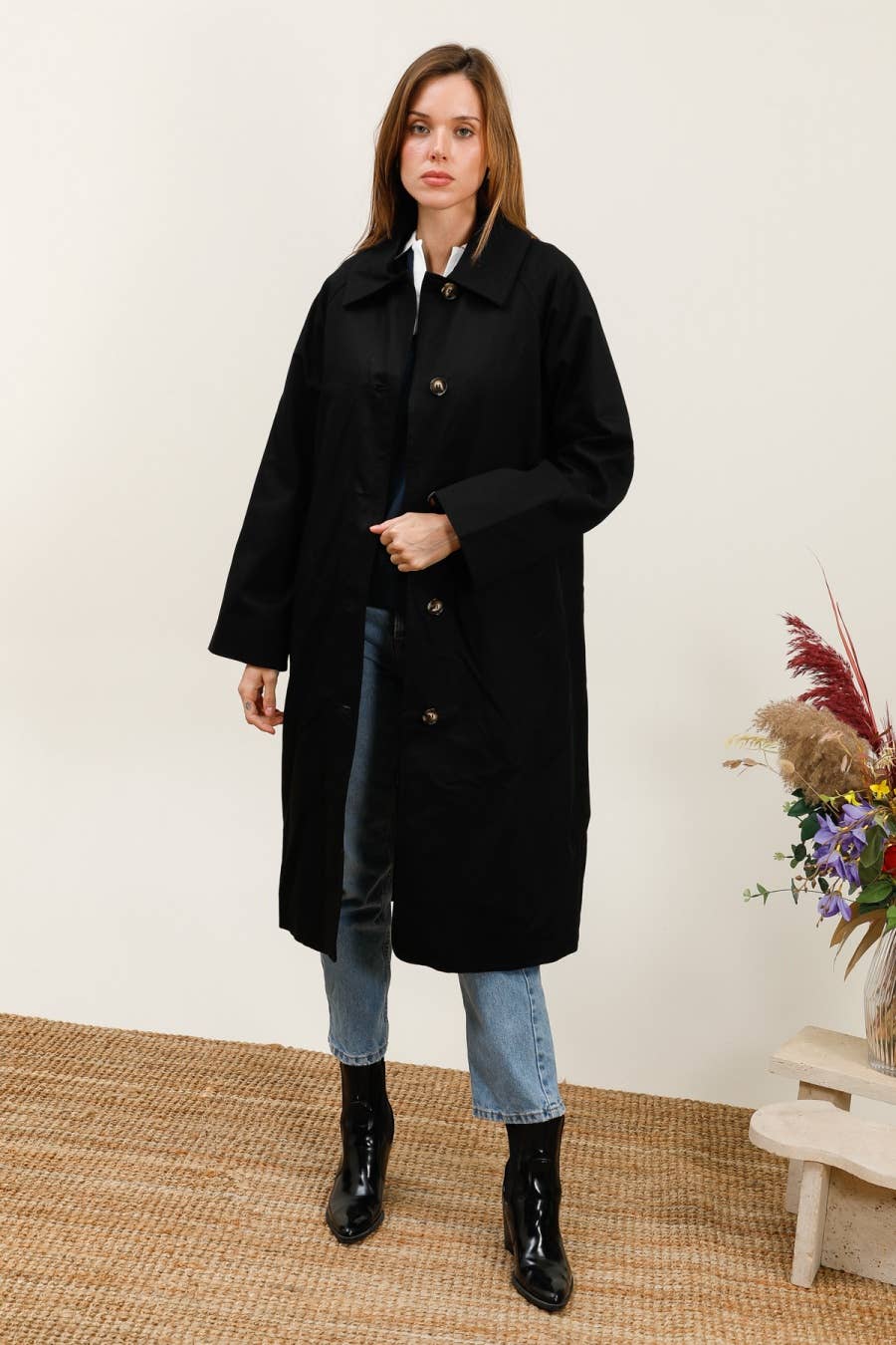 MOOYA - Wholesale Trench Coat - Women's - Long cotton trench coat with paisley lining - MY028