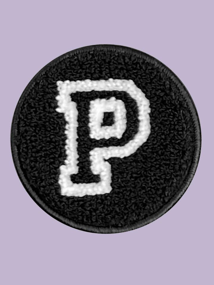 Velcro Initial Letter P Patch for wholesale by WOOLF WITH ME®