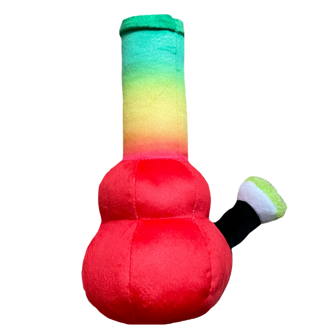 PAW:20 - Wholesale Pet Plush Toy - Dog - Bo da Bong, Parody Plush Rasta Color Squeaker 420 Dog Toy10