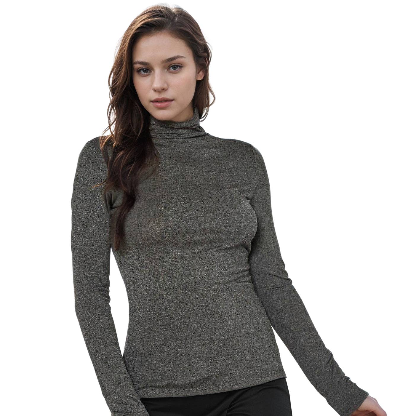 Robin K – wholesale Knit top – Women's – Bellatrix Women's Long Sleeve Turtle Neck Fitted Top14