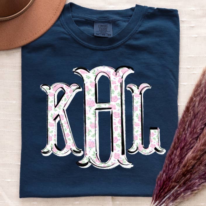 Girly Girl Monogram Tee or Sweatshirt for wholesale by 4Twenty4 Printed Apparel