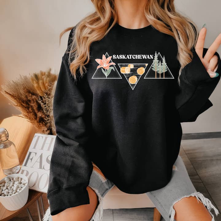 Saskatchewan Triangles Unisex Crewneck | Prairie Apparel | Sask Clothing for wholesale by DIYxe