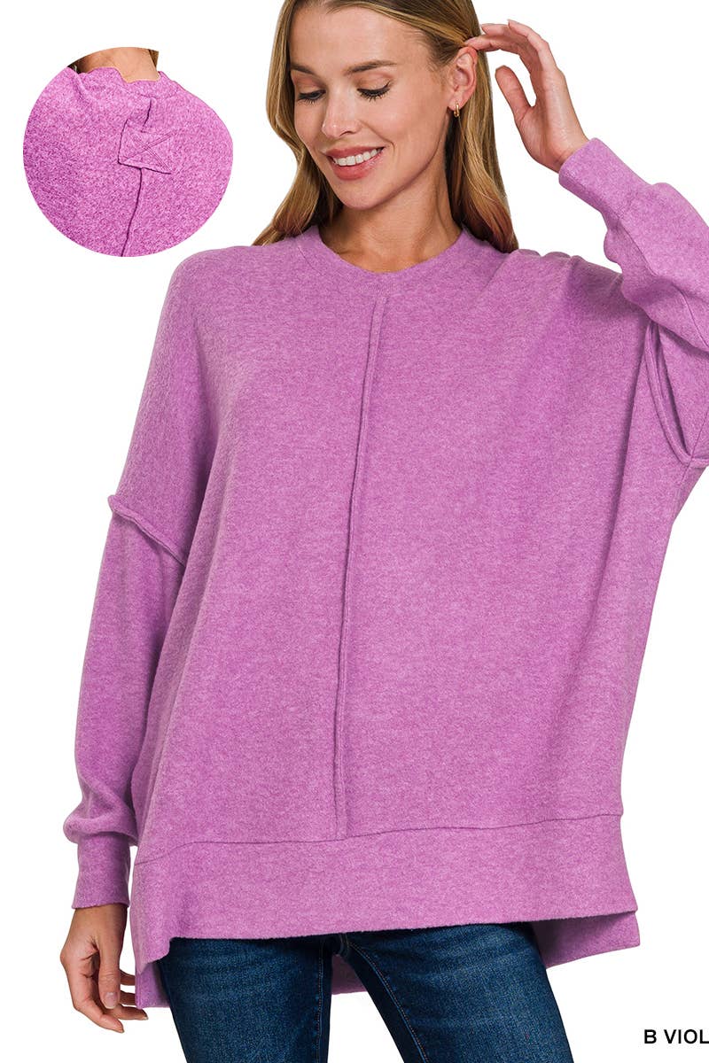 42POPS – Engroshandel Pullover - Dame – , Børstet Hacci Oversized Sweater med rygmærke15