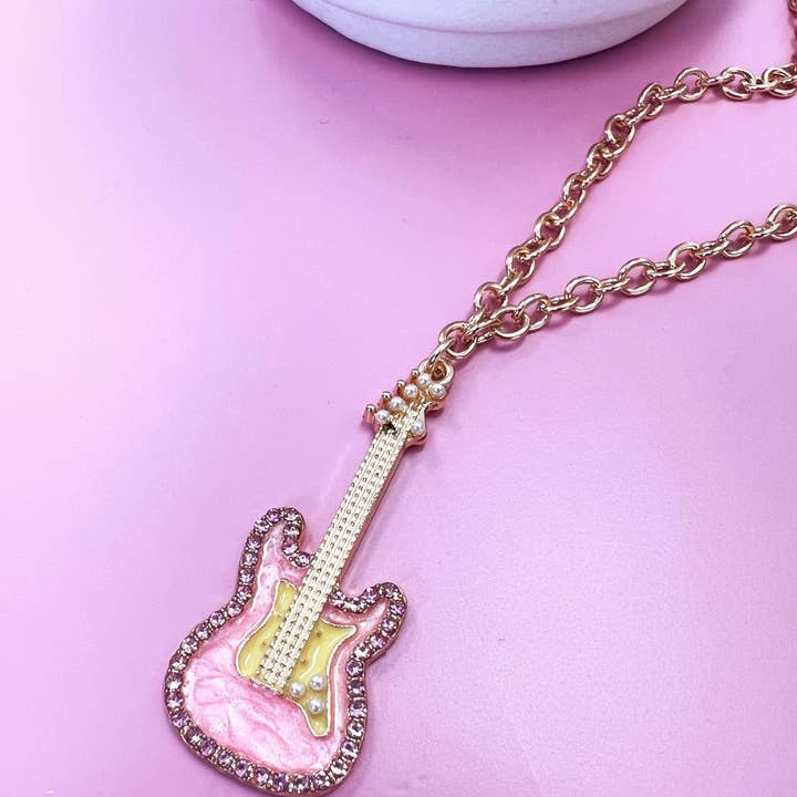 TLD Designs - Vendita all'ingrosso Orecchini pendenti - Chitarre rosa1