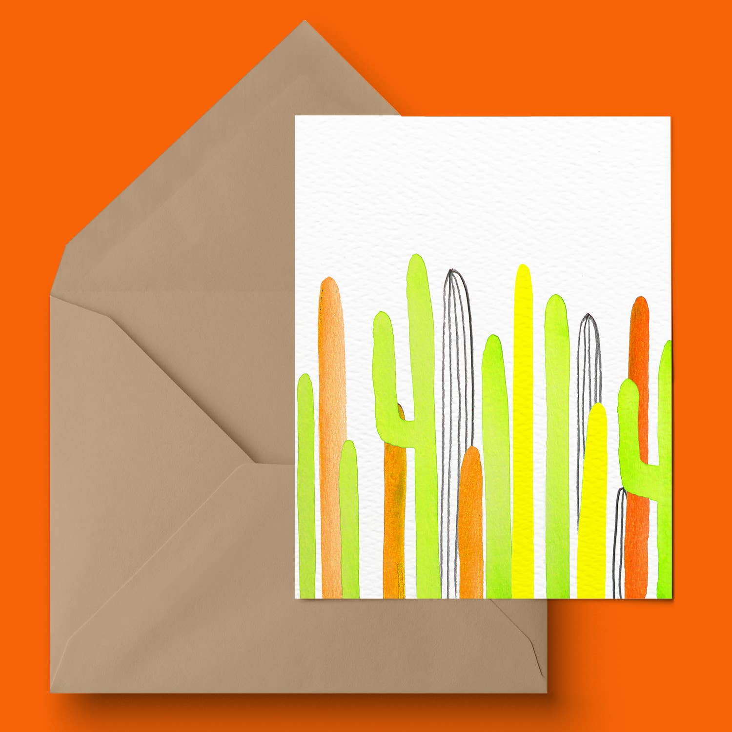 Paige Poppe Art - Wholesale Everyday Greeting Card - "Spring Saguaros" Greeting Card3