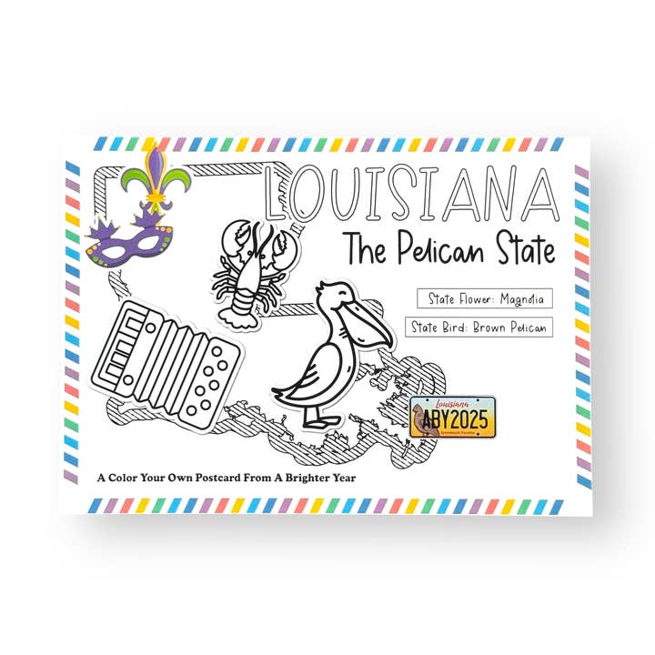 Colora la tua cartolina dello Stato della Louisiana per la vendita all'ingrosso da parte di A Brighter Year