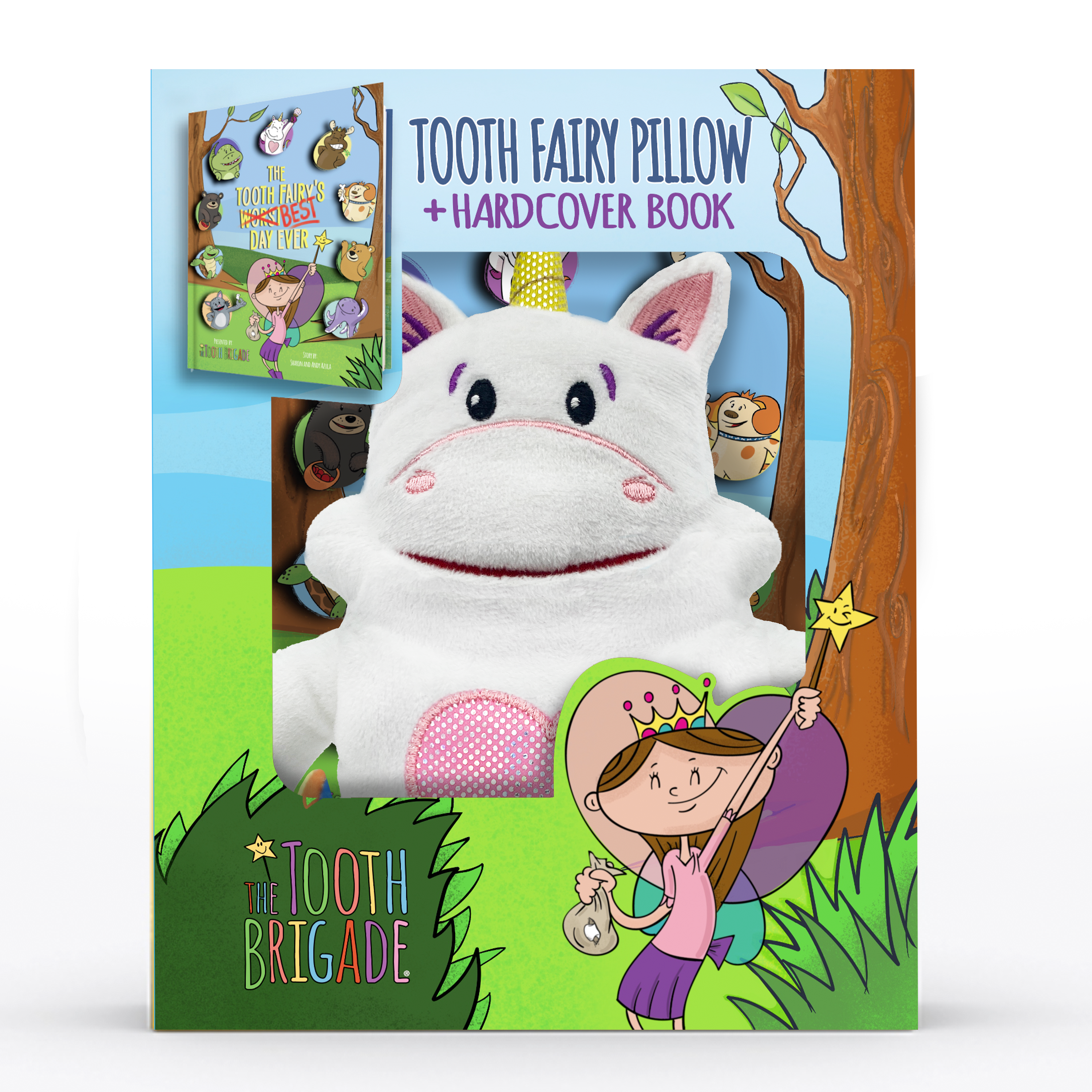 The Tooth Brigade - Wholesale Toothfairy Pillow - Kids - Sprinkles Unicorn Tooth Fairy Pillow & Book Gift Set1