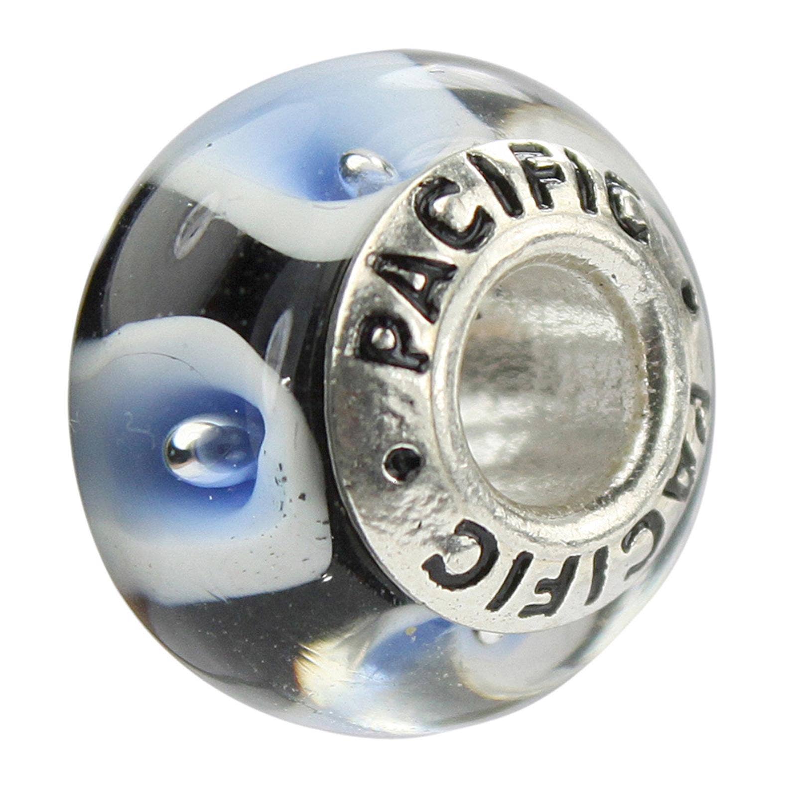 West Coast Jewelry - Wholesale Individual Charm/Pendant - Silver Murano Glass Bead - Cosmos Tonight0