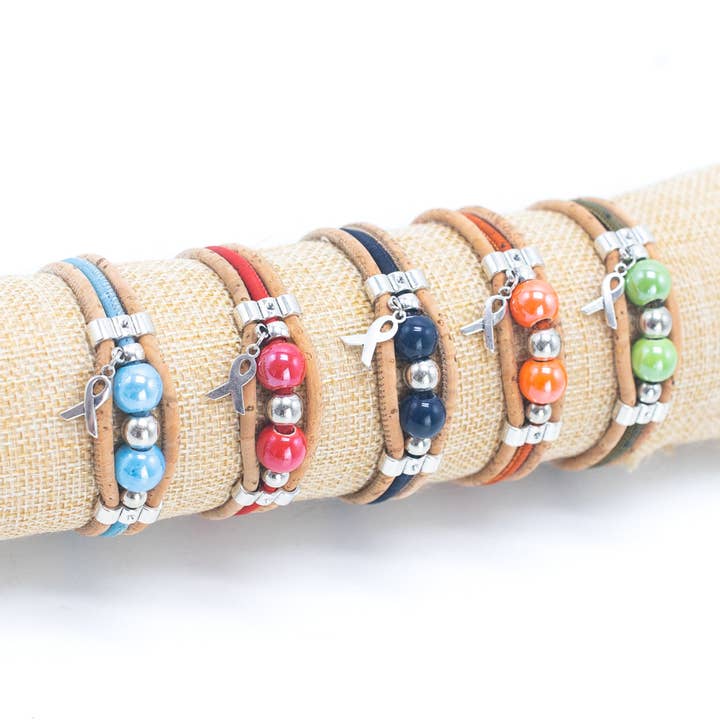 Meninas Bonitas Cork - Wholesale Beaded bracelet - Beaded Handmade Cork Bracelet BR-422-MIX-56